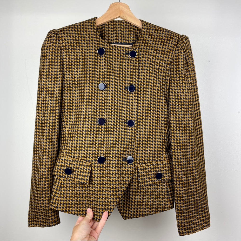 VTG Petite Houndstooth Blazer Jacket